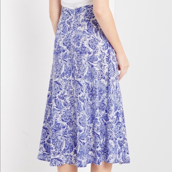 Purple Floral Tea Length Skirt - Picture 4 of 7